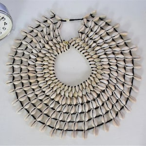 Cowrie Shell African Handmade Necklace |Chunky |Ethnic |Tribal |Unique |Statement Necklace |African Woman Necklace |One Size Fits All