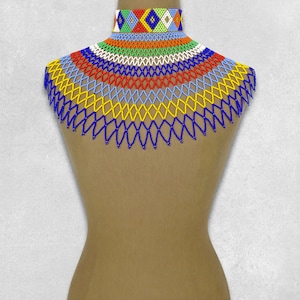 African Maasai Handmade Beaded Choker Necklace |Chunky|Ethnic|Tribal |Gold&Black Necklace |Unique |African Woman Necklace |One Size Fits All