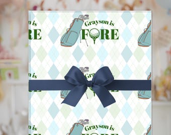 Festive Golf-Themed Wrapping Paper: FORE