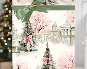 Elegant Parisian Landscape Christmas Wrapping Paper