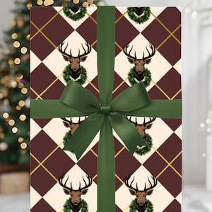 Festive Christmas Reindeer Wrapping Paper