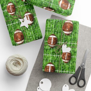 Football Gift Wrapping Paper: Glossy/Matte Finish, 3 Sizes