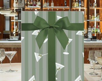 Elegant Dirty Martini Wrapping Paper: Bridal Shower, Martini Lover Gift
