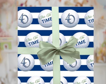 Golf-Themed Birthday Wrapping Paper: Customizable Print