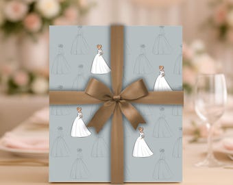 Papier cadeau nuptiale élégant : shower de bébé, fête de fiançailles, mariage