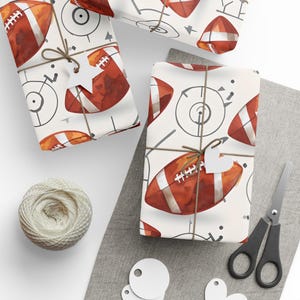 Football Gift Wrapping Paper: Glossy/Matte Finish, 3 Sizes
