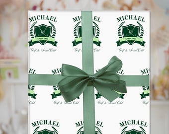Festive Golf-Themed Wrapping Paper: Birthday