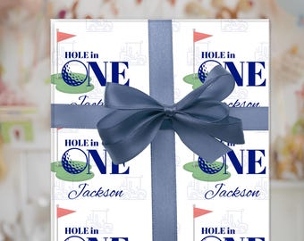 Festive Golf-Themed Wrapping Paper: 1st Birthday