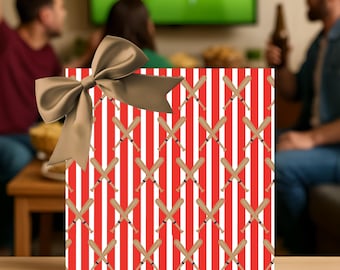 Rollo de papel para envolver regalos de béisbol: papel de regalo para fanáticos de los deportes