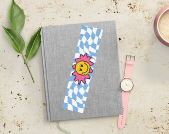 Retro Cross Stitch Bookmark Pattern PDF Retro Smiley Minimalist Design