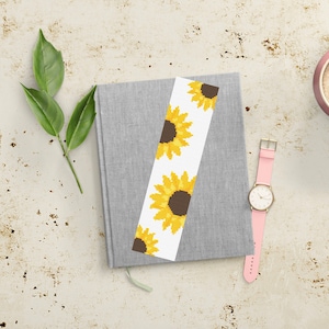 Floral Cross Stitch Bookmark Pattern Flower PDF Printable Sunflowers-2 Minimalist Design