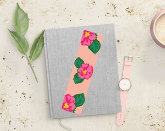Cross Stitch Bookmark Pattern Flowers Floral Fusion Minimalist Design