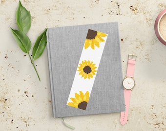 Cross Stitch Bookmark Pattern Flower Bookmark PDF Printable Sunflowers Minimalist Design Floral