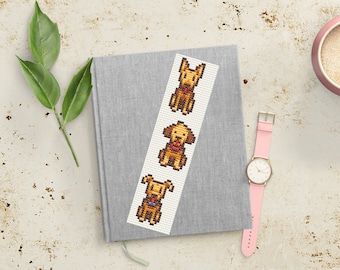Cross Stitch Bookmark Pattern PDF Stardew Valley Dogs Minimalist Design Video Game
