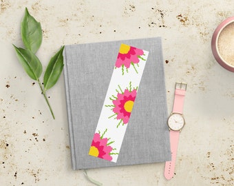 Cross Stitch Bookmark Pattern PDF Printable Rosy Glow Flowers Minimalist Design Floral