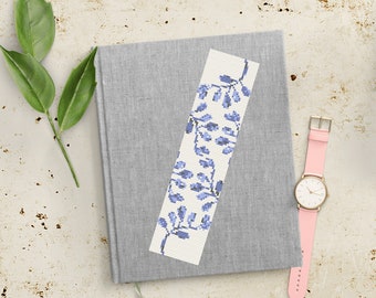 Cross Stitch Bookmark Pattern Purple Bud Petal Flowers Minimalist Design Floral PDF Printable