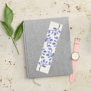 Cross Stitch Bookmark Pattern Purple Bud Petal Flowers Minimalist Design Floral PDF Printable