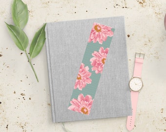 Floral Cross Stitch Bookmark Pattern: Pink Flowers (Digital Download)