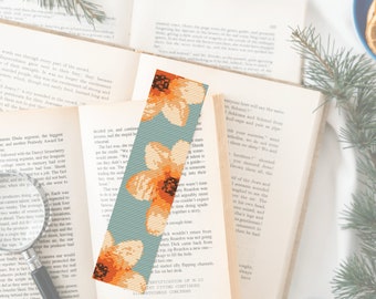 Floral Cross Stitch Bookmark Pattern: Vintage Flowers (PDF Printable)