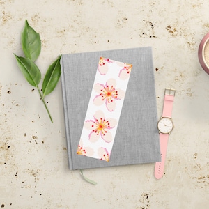 Cross Stitch Bookmark Pattern PDF Printable Sakura Flowers Minimalist Design Floral