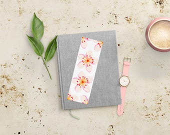 Cross Stitch Bookmark Pattern PDF Printable Sakura Flowers Minimalist Design Floral