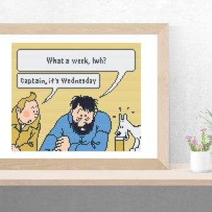 Funny Cross Stitch Pattern PDF Captain its Wednesday Design Meme Pattern