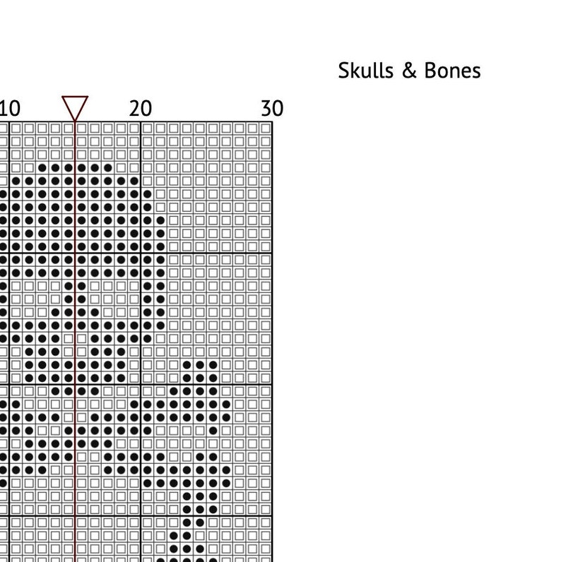 Skull Cross Stitch Pattern Bookmark PDF Printable Skulls & Bones ...