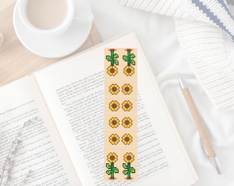 Cross Stitch Pattern Bookmark PDF Stardew Valley Sunflower Minimalist Design Video Game