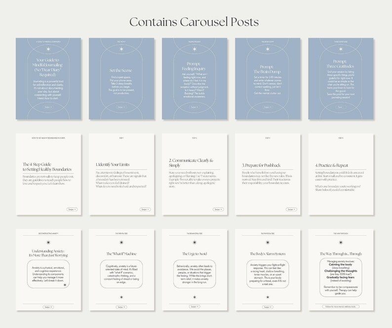 May include: A collection of informational cards with text on a light background. The cards are arranged in rows and columns. Some cards have a blue background with white text, while others have a white background with black text. The text includes titles and short descriptions.