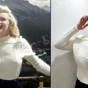Hand Knitted Marilyn Monroe Cardigan: 50/50 Wool Acrylic Blend - Etsy