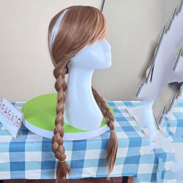 Wigs Princess Anna Wigs Cosplay Wigs Synthetic Costume Wigs Halloween Wigs Braided Brown Long Wigs Frozen II Wigs Movie Character Wigs