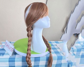 Wigs Princess Anna Wigs Cosplay Wigs Synthetic Costume Wigs Halloween Wigs Braided Brown Long Wigs Frozen II Wigs Movie Character Wigs
