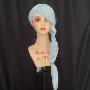 Mei Mei-cosplaypruik: gevlochten blauw lang synthetisch haar