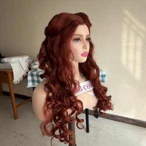 Wig Princess Belle wig Beauty and the Beast Cosplay Wig long Brown wavy wig Halloween Wig Costume Wig for women