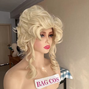 Blonde Curly Wig: Synthetic Cosplay Costume Wig