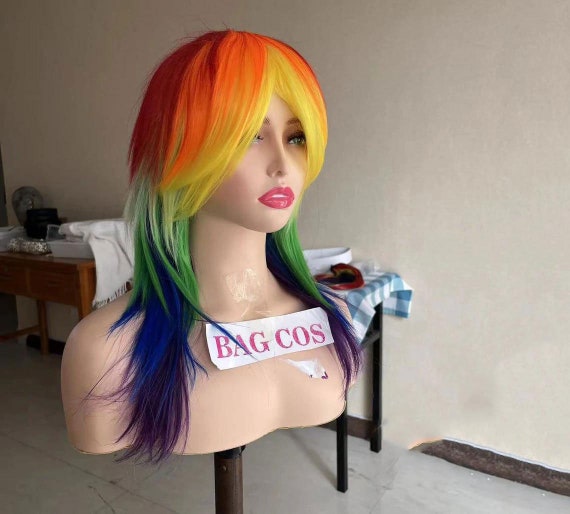 Wig Rainbow Wig Dash Wig Rainbow Little Pony Tail Cosplay Wig