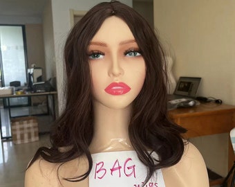 Wig Middle part brown Cosplay Wig short wavy wig Halloween Wig Costume Wig for women