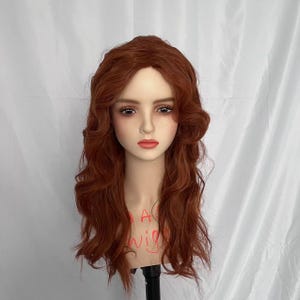 ウィッグ妖精ザリナ コスプレウィッグ ティンカーベルウィッグ 海賊妖精ウィッグ コスチュームウィッグ ロングカーリー 赤茶色ウィッグ 女性 女の子用 合成ウィッグ
