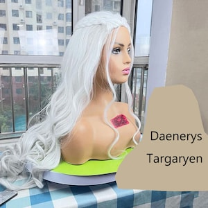 Wigs Daenerys Targaryen Dragon Princess Wigs Cosplay Wigs Synthetic Costume Wigs Halloween Wigs Braided gray Long Wigs Movie Character Wig