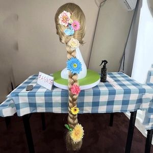 Rapunzel Cosplay Wig: Long Braided Blonde Synthetic Costume Wig