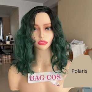 Polaris Cosplay Wig: Green Bob, Heat Resistant Synthetic Hair costume wig