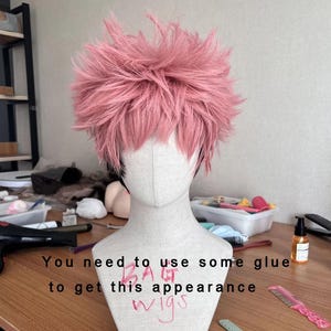Wig Cosplay wig Itadori Yuji Cosplay wig いたどり ゆうじ short Pink Black wig Halloween Wig Costume Wig for women Synthetic wig