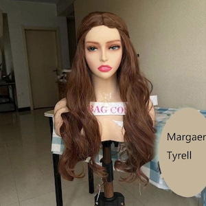 Margaery Tyrell-pruik: gevlochten bruine lange synthetische cosplaypruik A Song of Ice and Fire