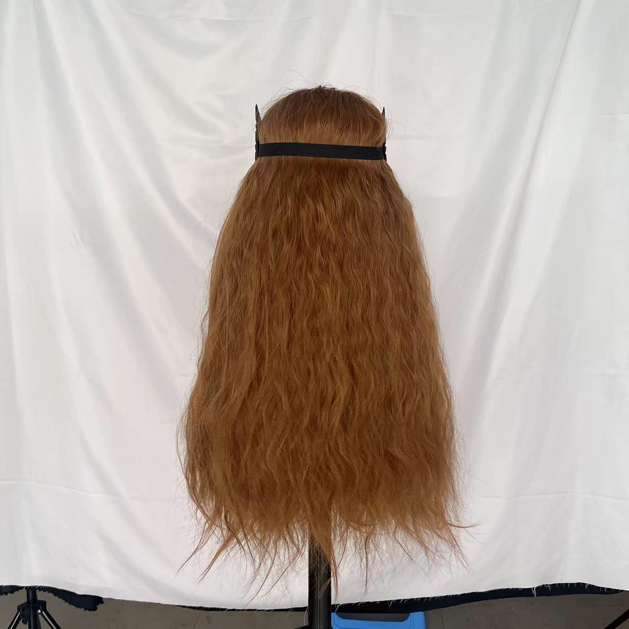 ウィッグ：ロングウェーブブラウン合成繊維コスプレ衣装用ウィッグ