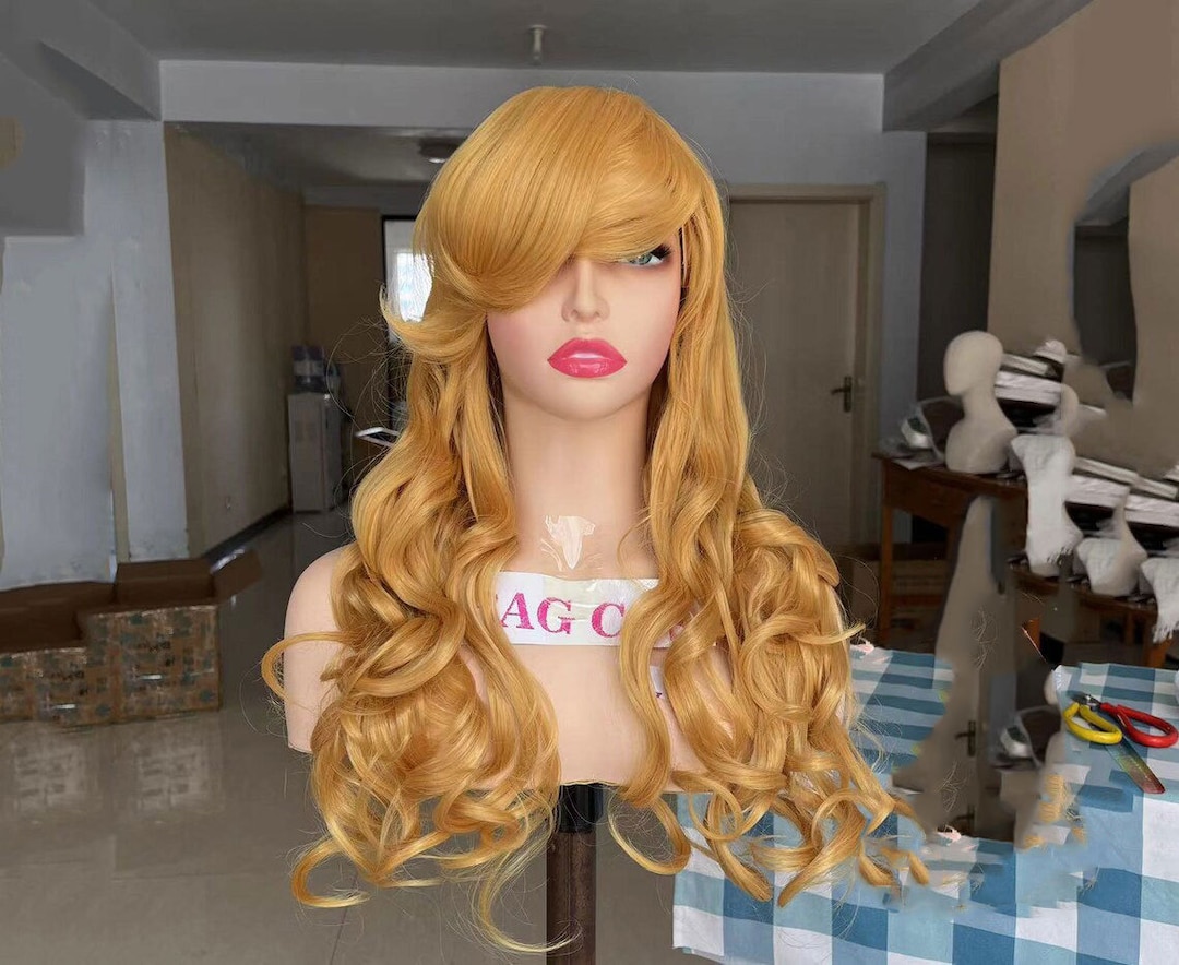 Wig Sleeping Beauty Aurora Wig Synthetic Wig Cosplay Wig Costume Wig Long Blonde Wavy Wig With