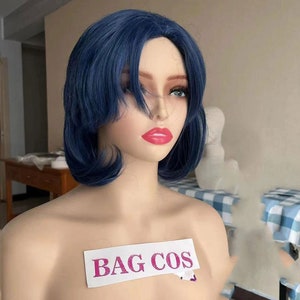 Sailor Mercury Cosplay Wig: Short Blue Wig with Bangs