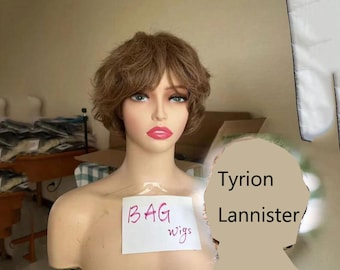 Tyrion Lannister Wig: Brown Short Wavy Hlloween Cosplay Costume Wig