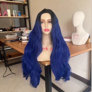 ウィッグ コスプレウィッグ Evie ウィッグ ブルー ロング ボディウェーブ ウェーブウィッグ ハロウィン コスチューム パーティー ウィッグ コスチュームウィッグ 女性用
