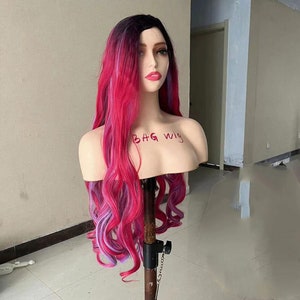 Wig Cosplay Wig Audrey wig Costume Wig blue long Body Wave Wavy wig Halloween Costume Party Wig for women