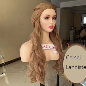 Wigs Cersei Lannister Wigs Cosplay Wigs Synthetic Costume Wigs Halloween Wigs Wavy Brown Long Wigs A Song of Ice and Fire Wigs